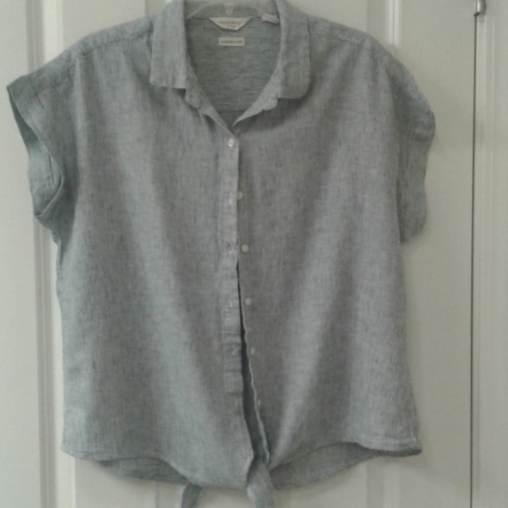 Short sleeve linen blouse
